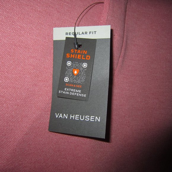 Van Heusen Polo Shirt Men's Regular Fit Stain Shield NEW Red - Picture 3 of 5